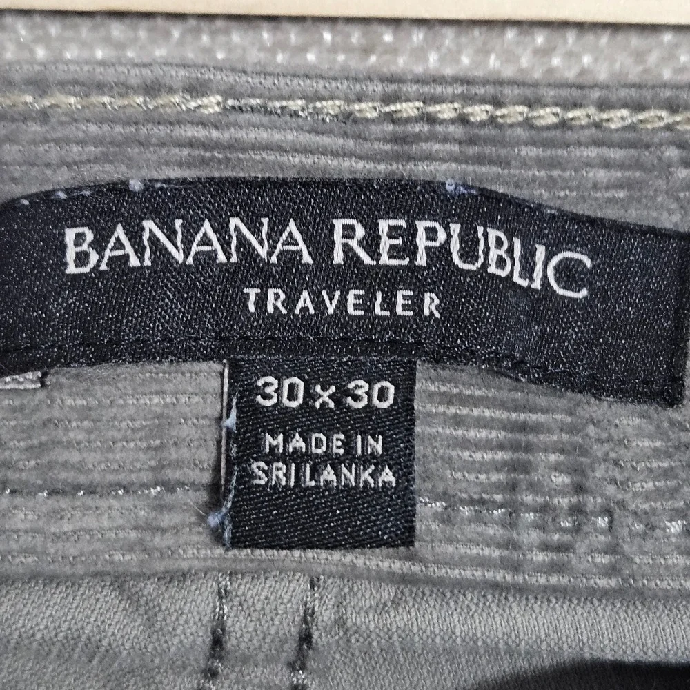 Banana Republic Traveler Corduroy Pants 30x30 Grey Straight Leg 744274-02